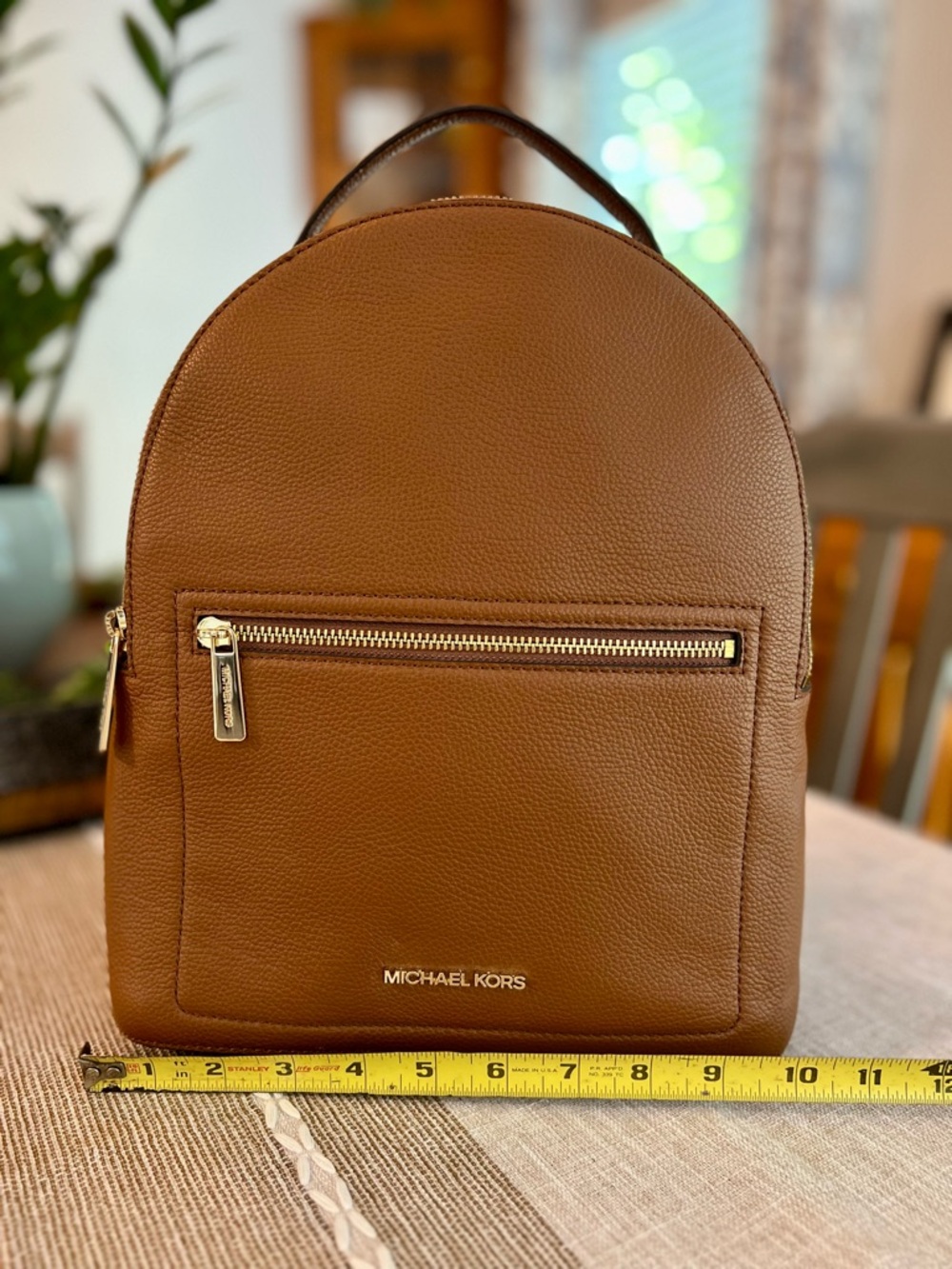 Michael Kors Leather Brown Backpack Brown NWT Gold Hardware Small Travel Bag - Picture 6 of 9